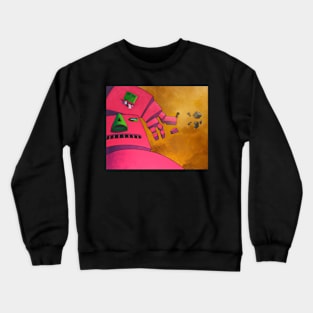 Pink robot house Crewneck Sweatshirt